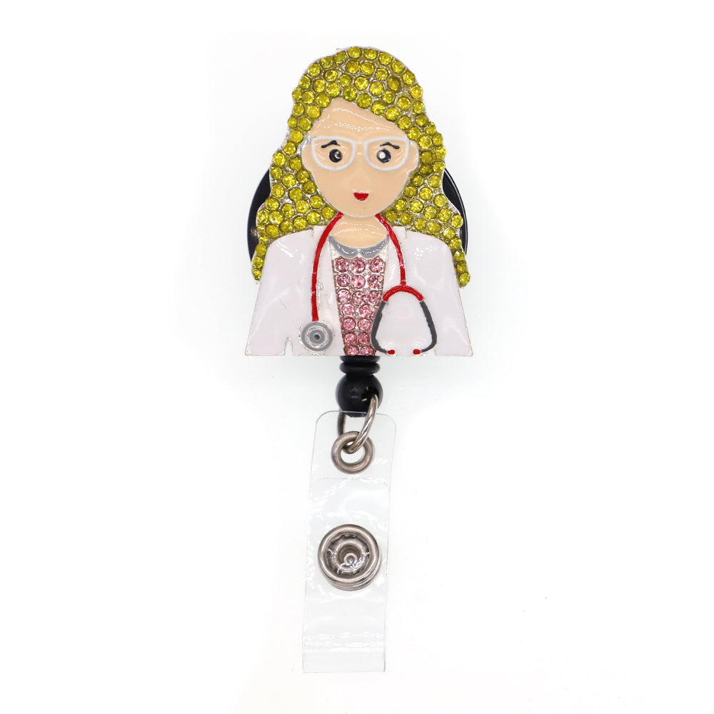 Female Doctor Nurse Badge Reel