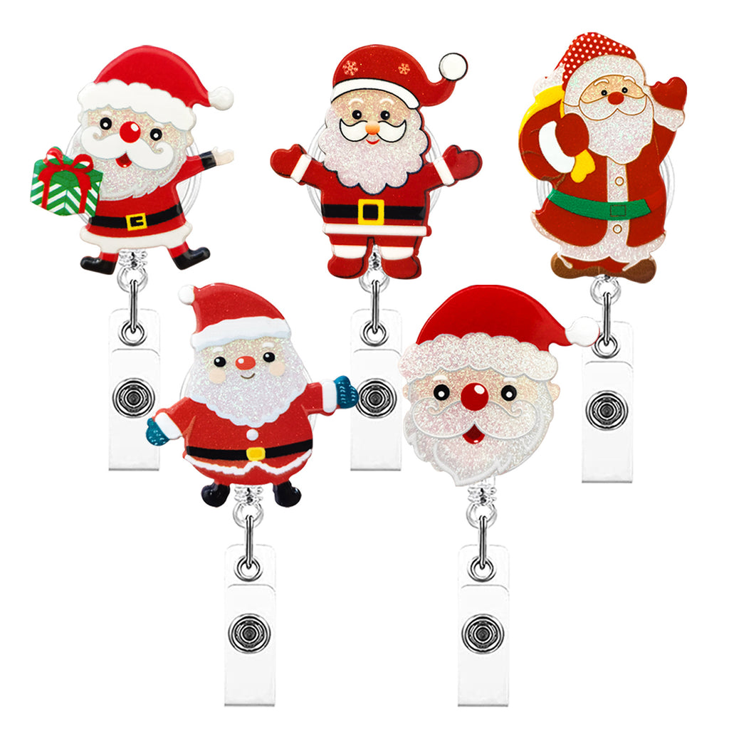 Acrylic Santa Claus Badge Reel