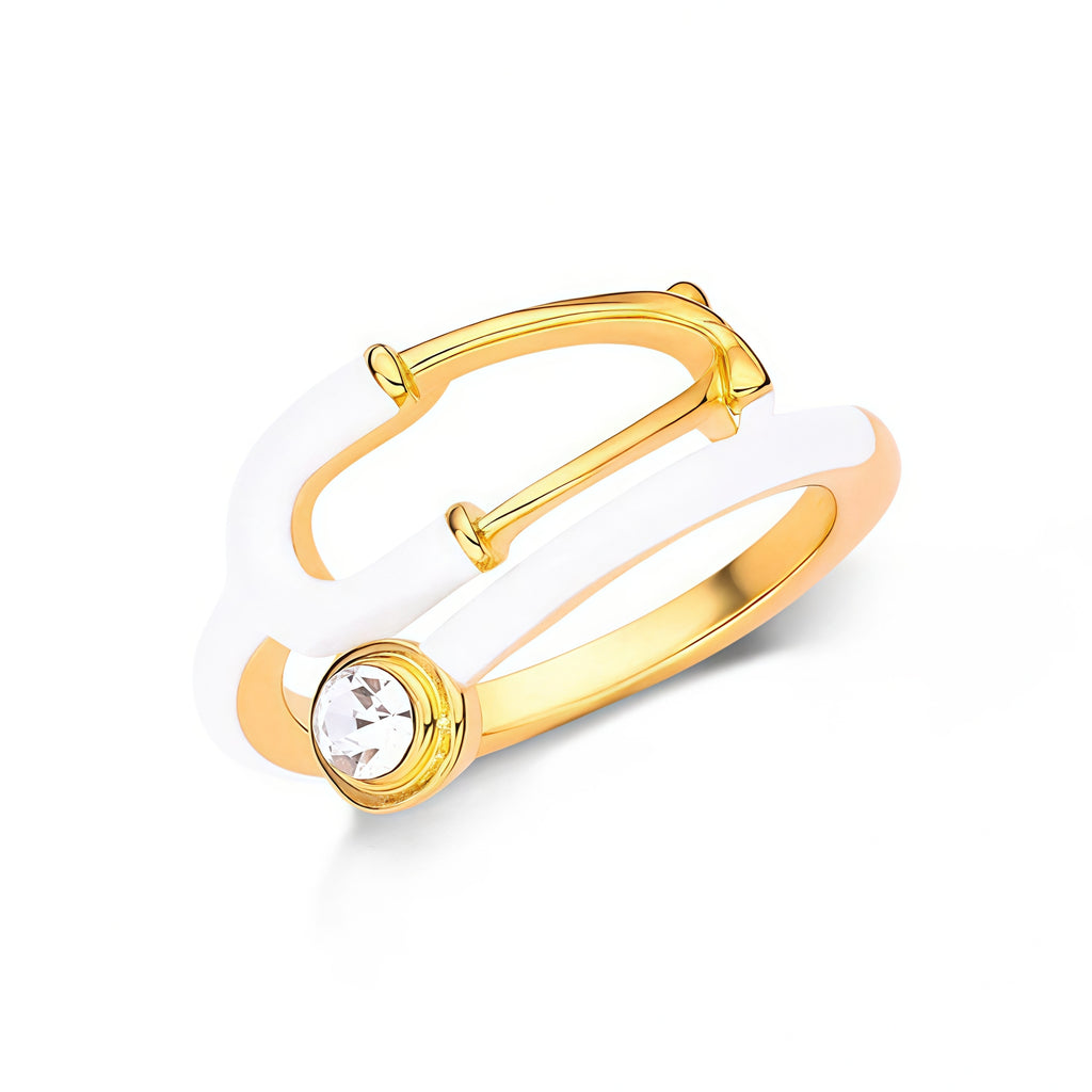 Creative New Medical Stethoscope Ring European And American Fashion Niche Personality Creative Diy Medical Equipment Hand Jewelry