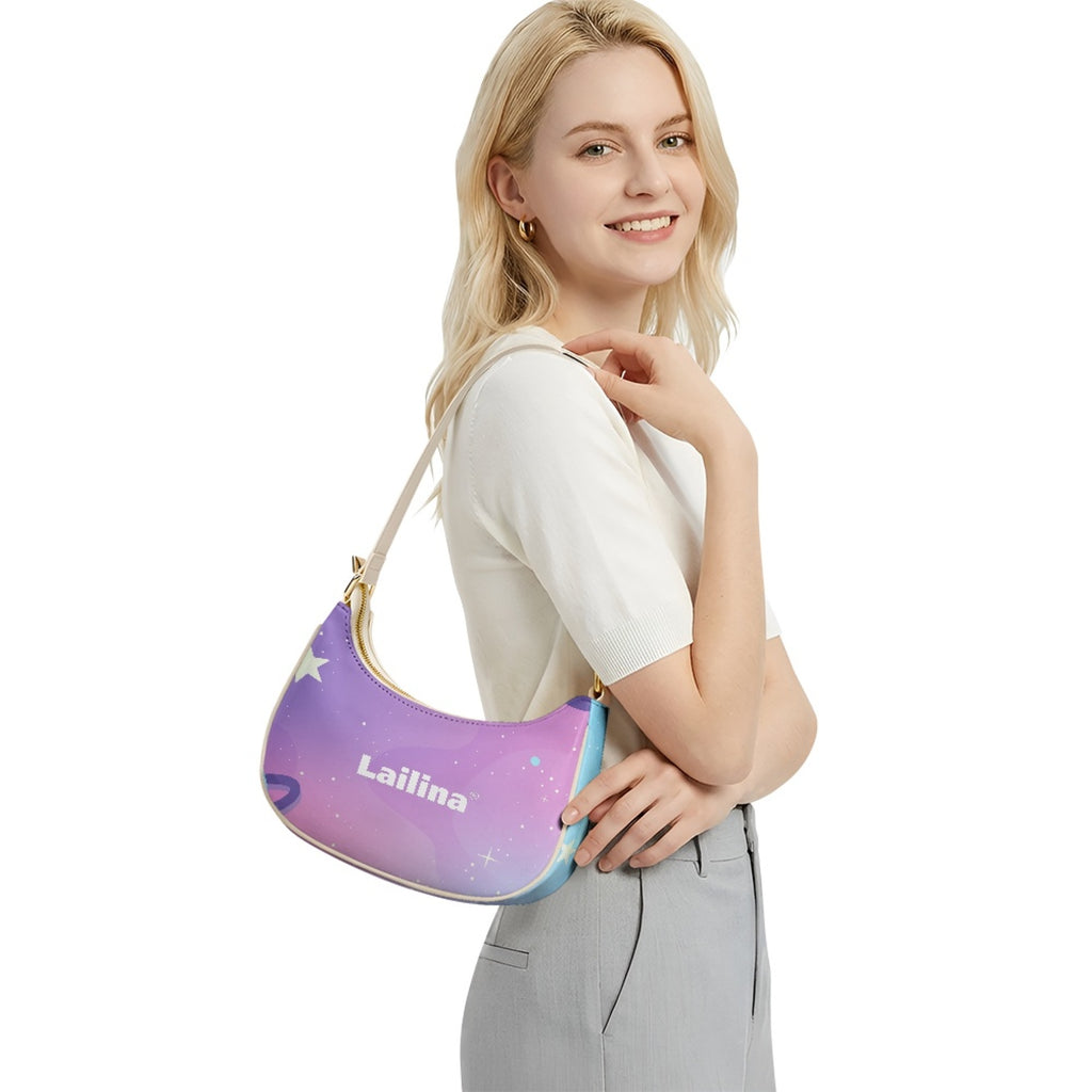 MOQ One Piece That Can Printing OEM ODM PU Full Printed Crescent Bag