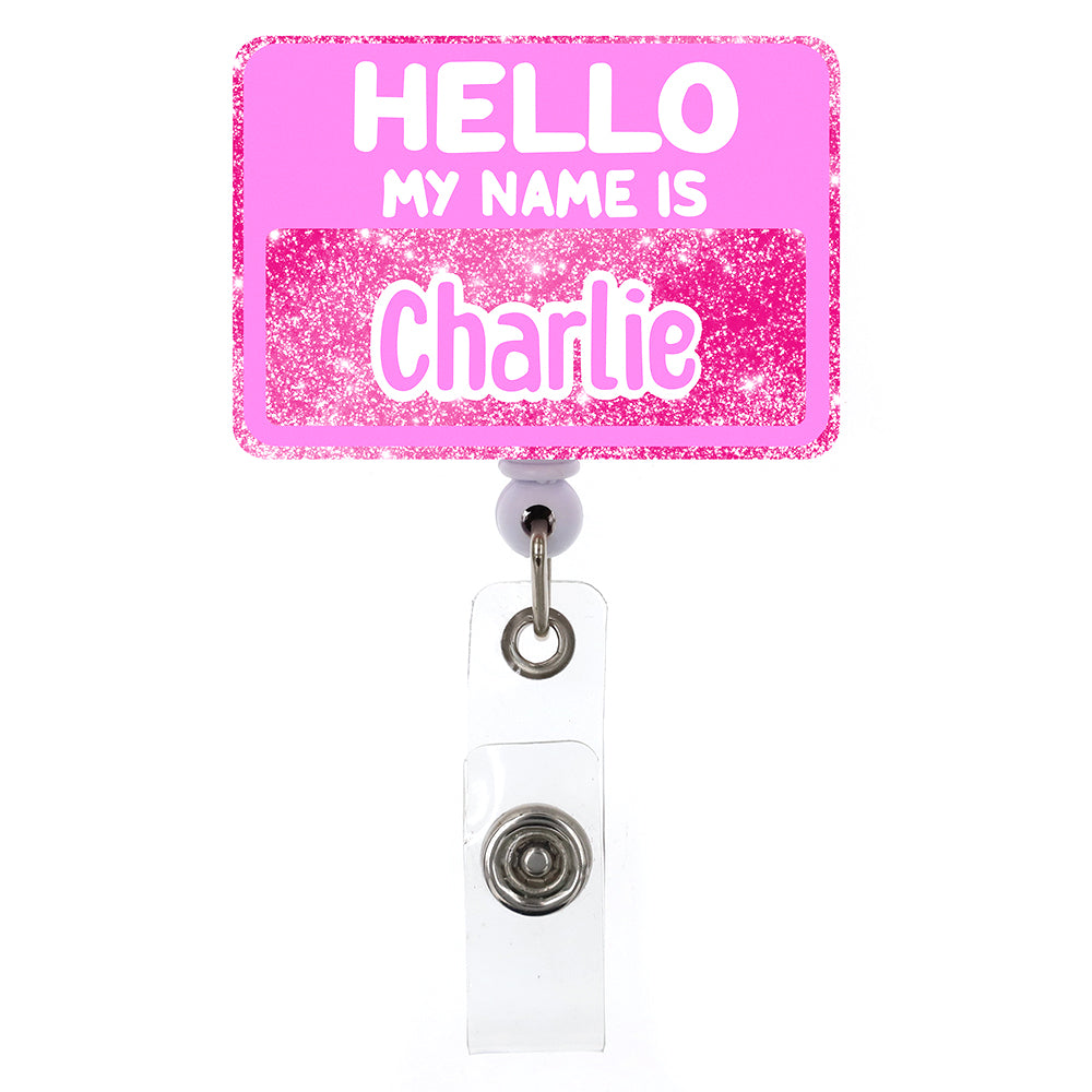 Acrylic Badge Reel Retractable ID Badge Reel, Name Card Holder, ID Badge Reel for Nurse
