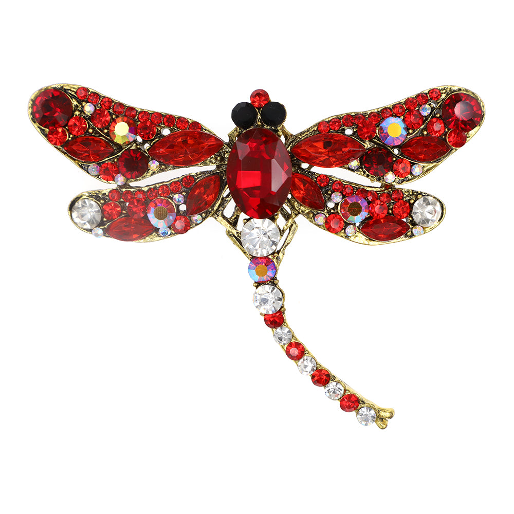 Rhinestone Dragonfly Brooch