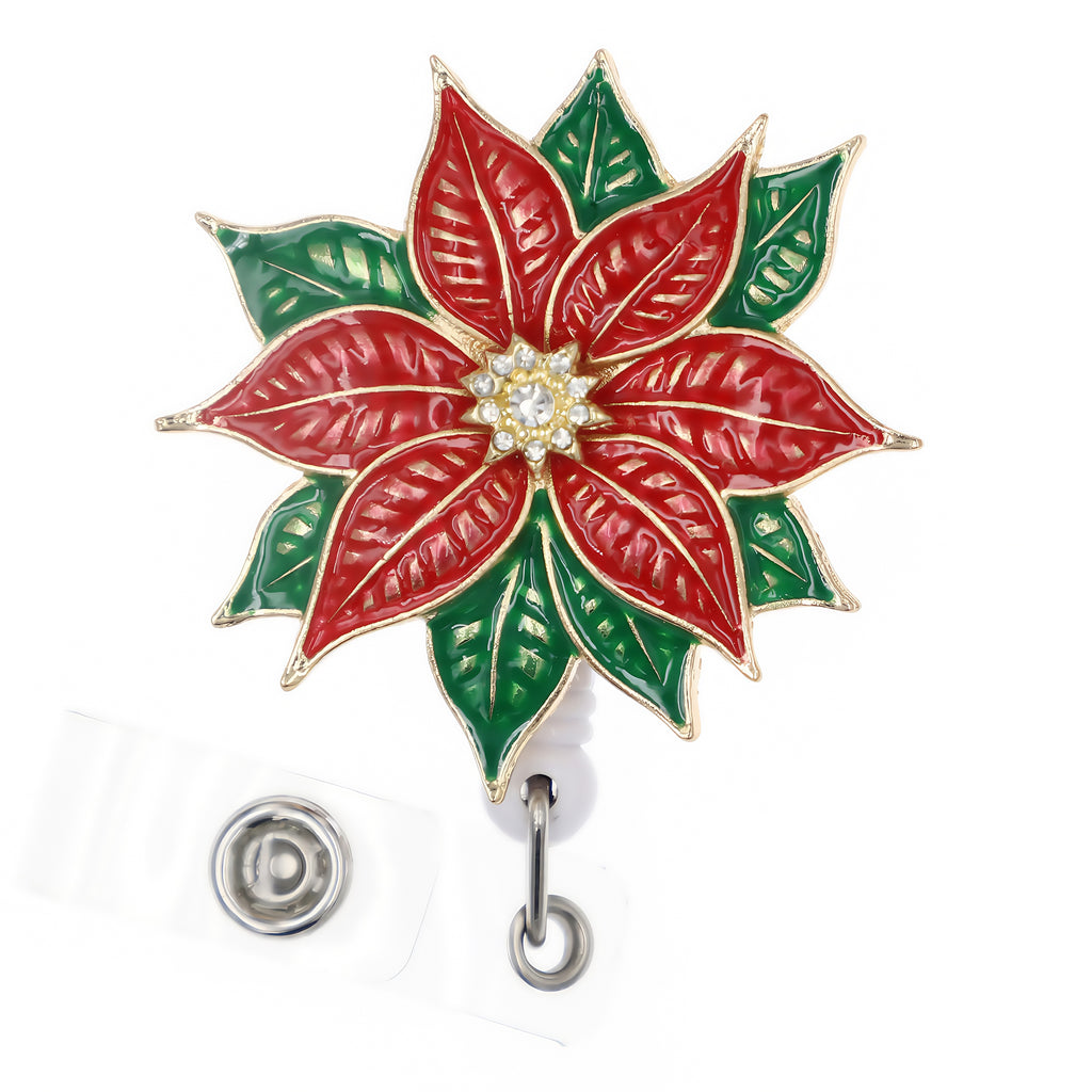 Christmas Fashion Cute Euphorbia Pulcherrima Badge Reel