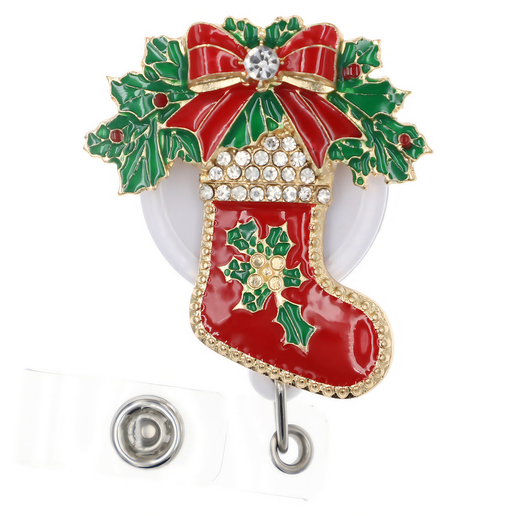 Christmas Fashion Cute Stocking Badge Reel