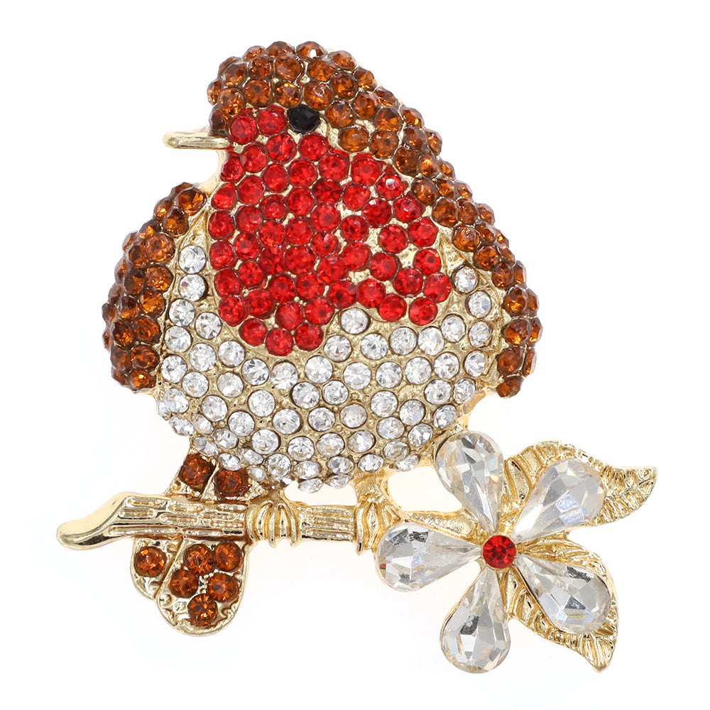 New Year Christmas Festival Queue Fashion Retro Classic Cardinal Brooch